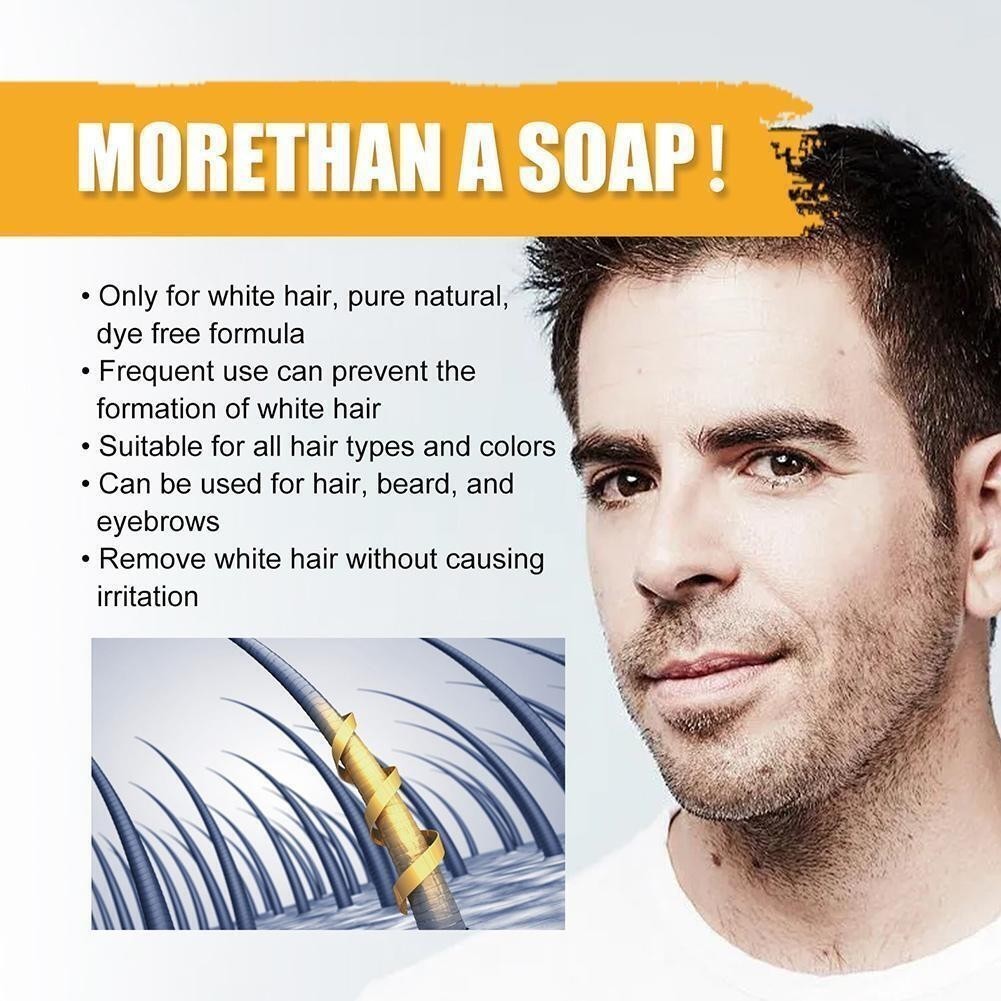 2/4PC Black Hair Soap Grey Hair Coverage Bar Shampoo Hair Darkening Black Soap