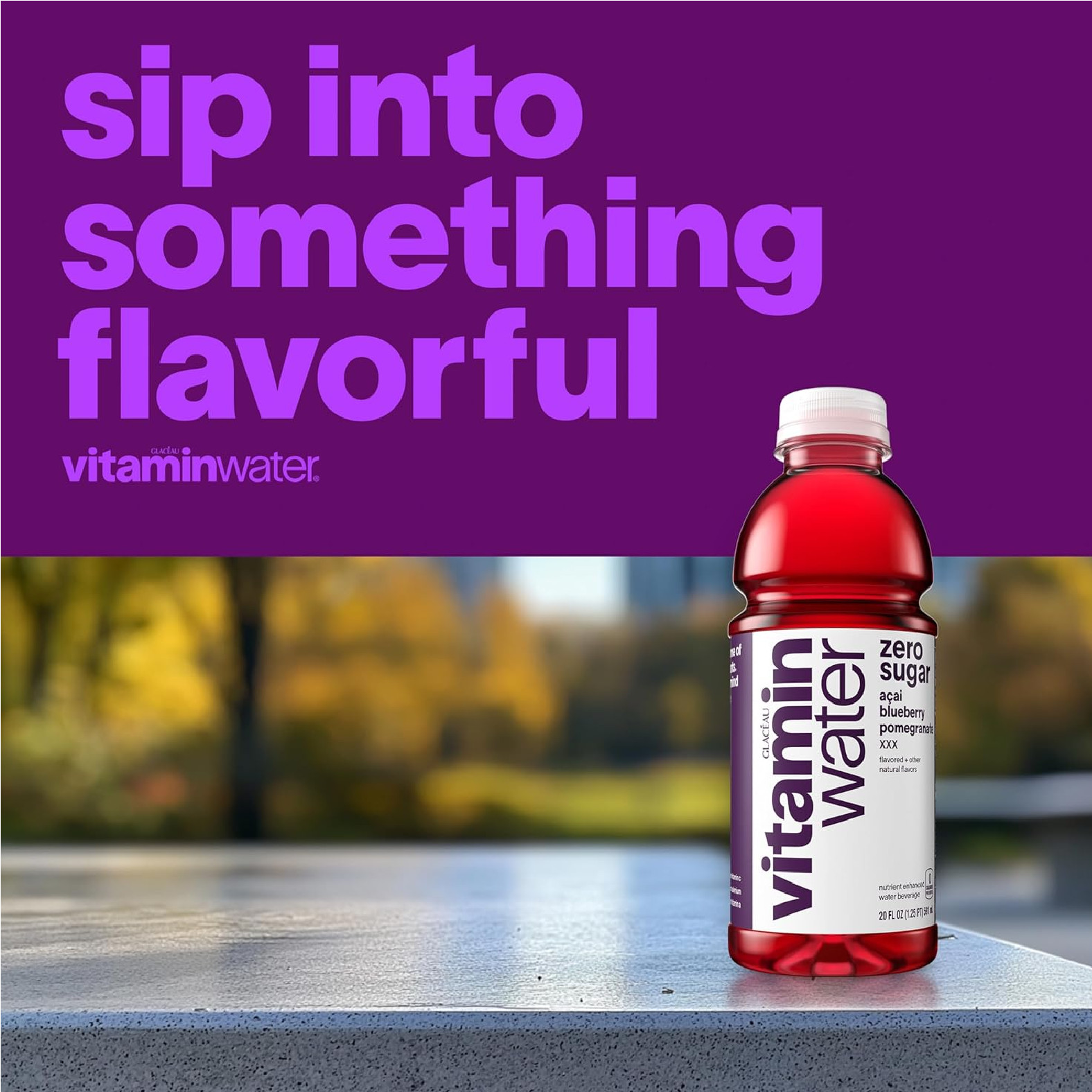 vitaminwater XXX Acai-Blueberry-Pomegranate Zero Sugar, 20 fl oz Bottles, 12 Pac