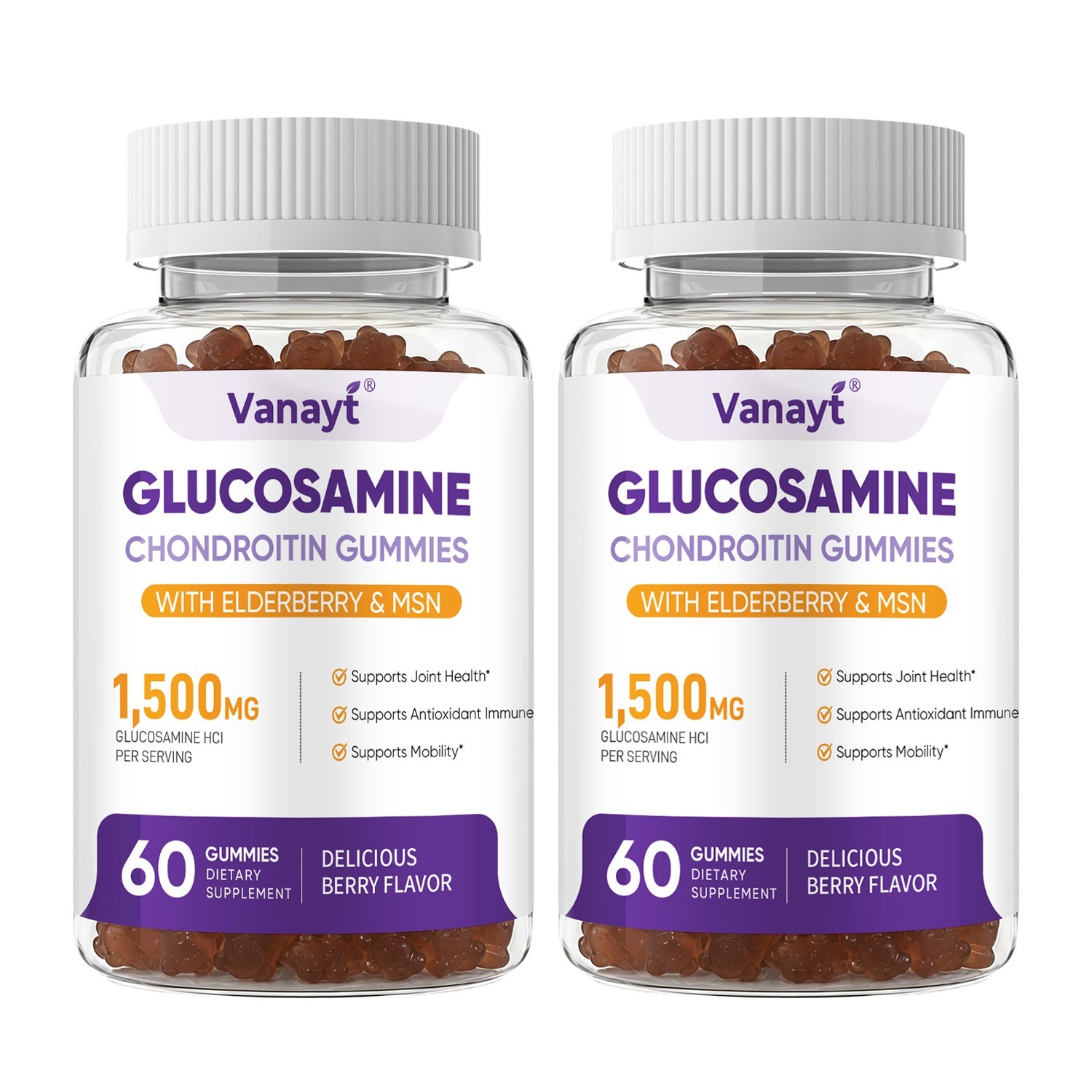 1/2/4PCS Glucosamine Chondroitin Gummies MSM Triple Strength Joint Support 60Ct