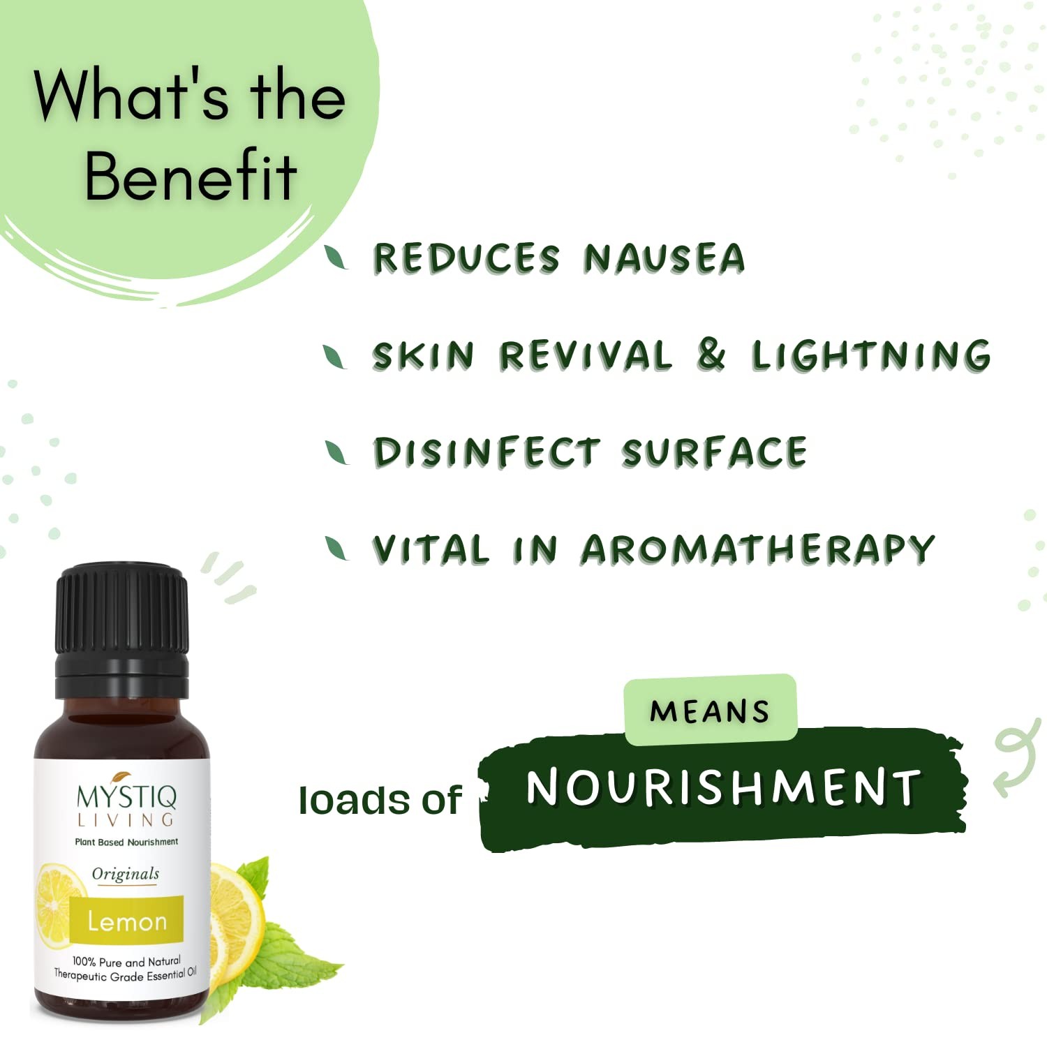 Mystiq Living Lemon Essential Oil 15ml