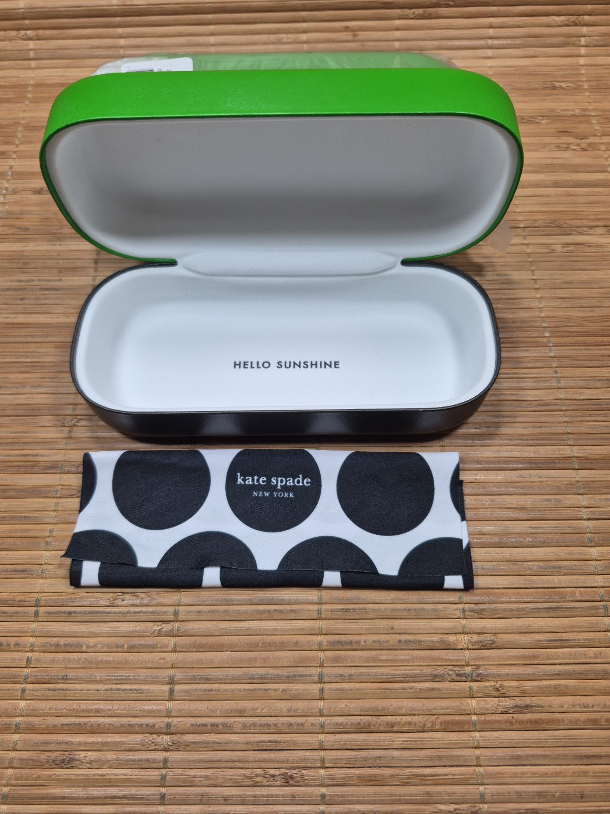 (2) Brand New Kate Spade Green & Black Glasses or Sunglasses Clamshell Case ~New