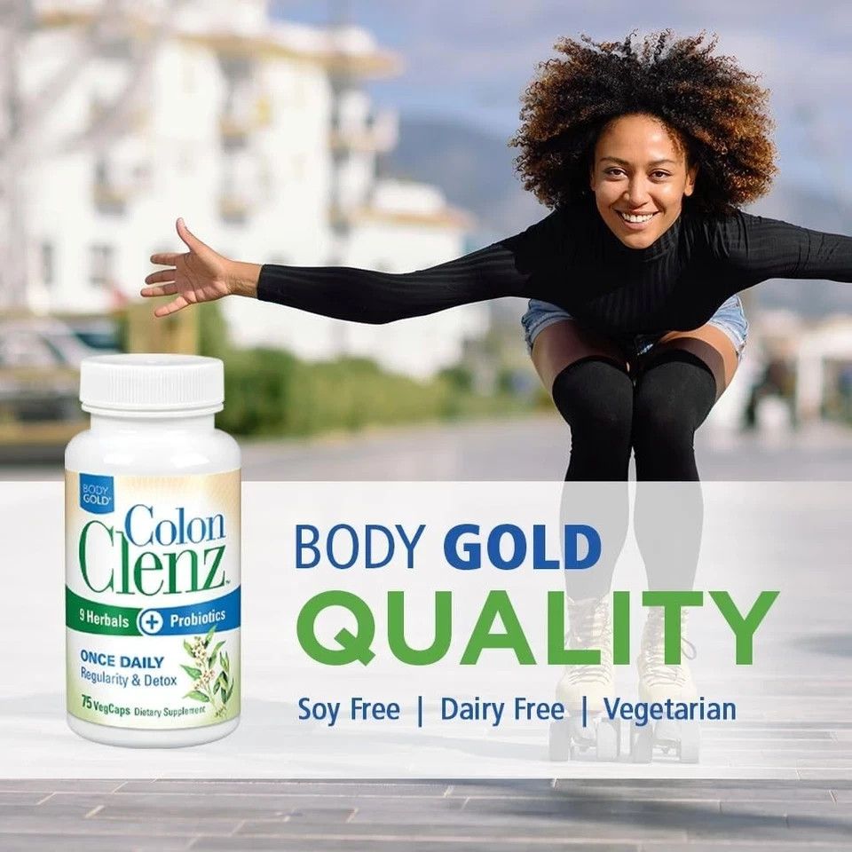Body Gold Colon Clenz Regularity & Detox Formula | Once 75 Count Pack of 2