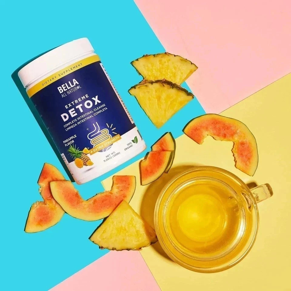Bella All Natural Extreme Detox Powder, Natural Cleanse Support,Pineapple Flavor