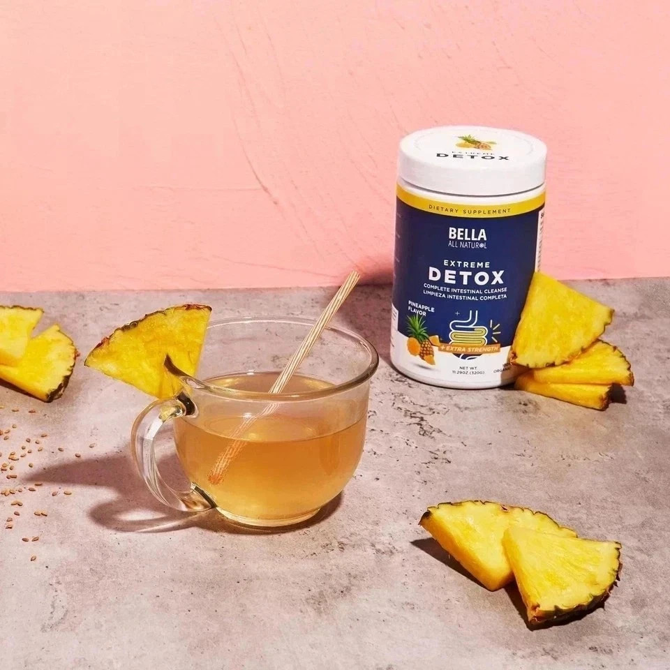 Bella All Natural Extreme Detox Powder, Natural Cleanse Support,Pineapple Flavor