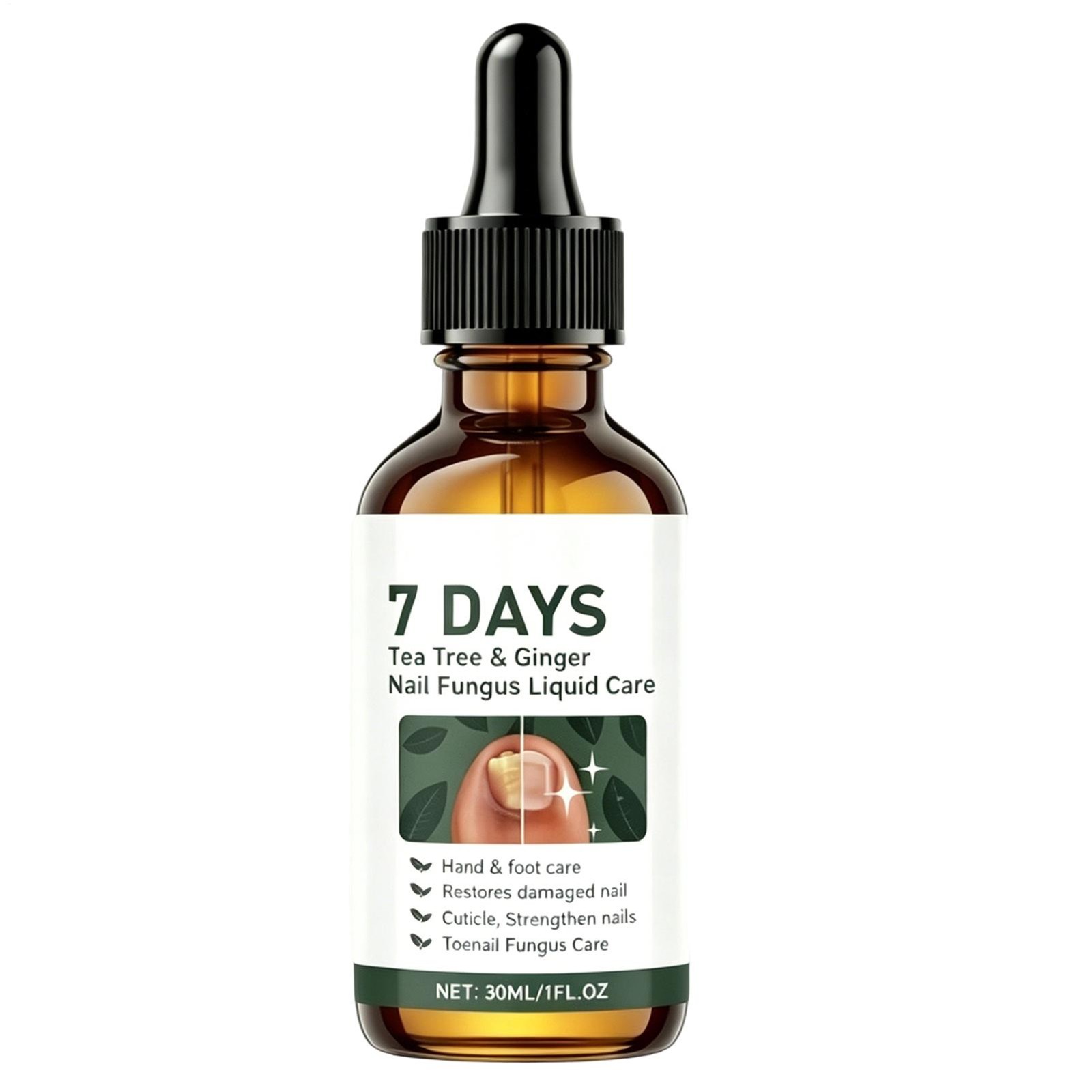 7 Days Tea Tree & Ginger Nail Care Serum 30ml For Repair Dry Brittle Nails