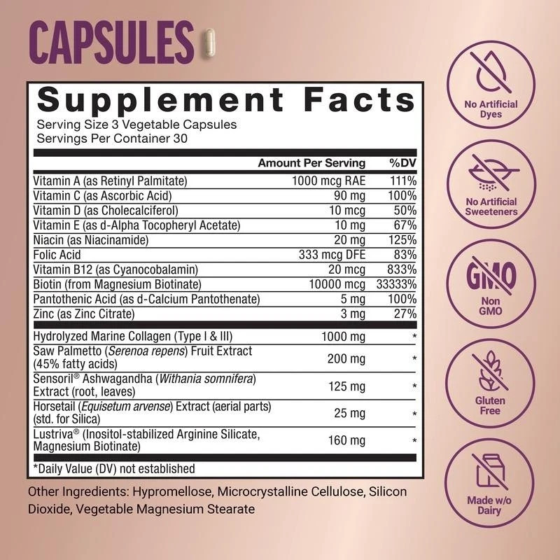 Hair Growth Gummies for Women, Scalp Health & Volume Boosting
