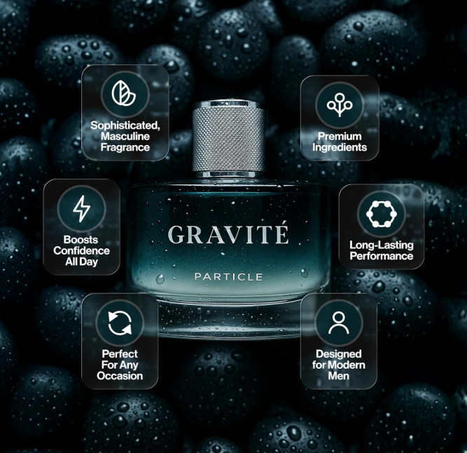 Particle Gravité Cologne Spray for Men Long Lasting Woody Citrus Musk 3.38 fl oz