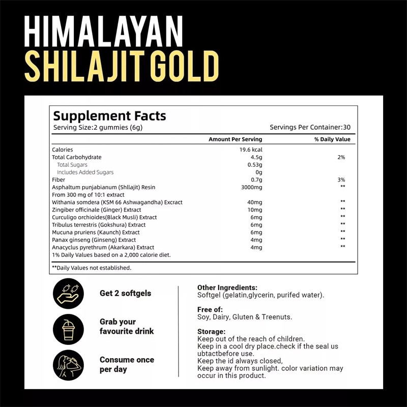 Shilajit 60 Gummies, Shilajit Micronutrient Supplement, Himalayan Premium – 2025