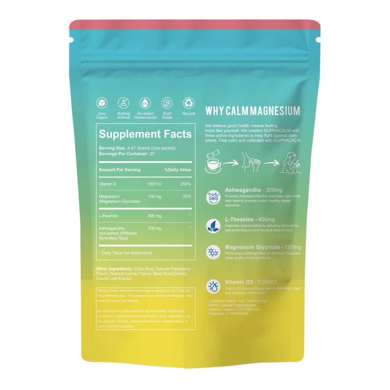 DEZEN Yerba Mate Tea & Calm Magnesium Powder | Combo Pack