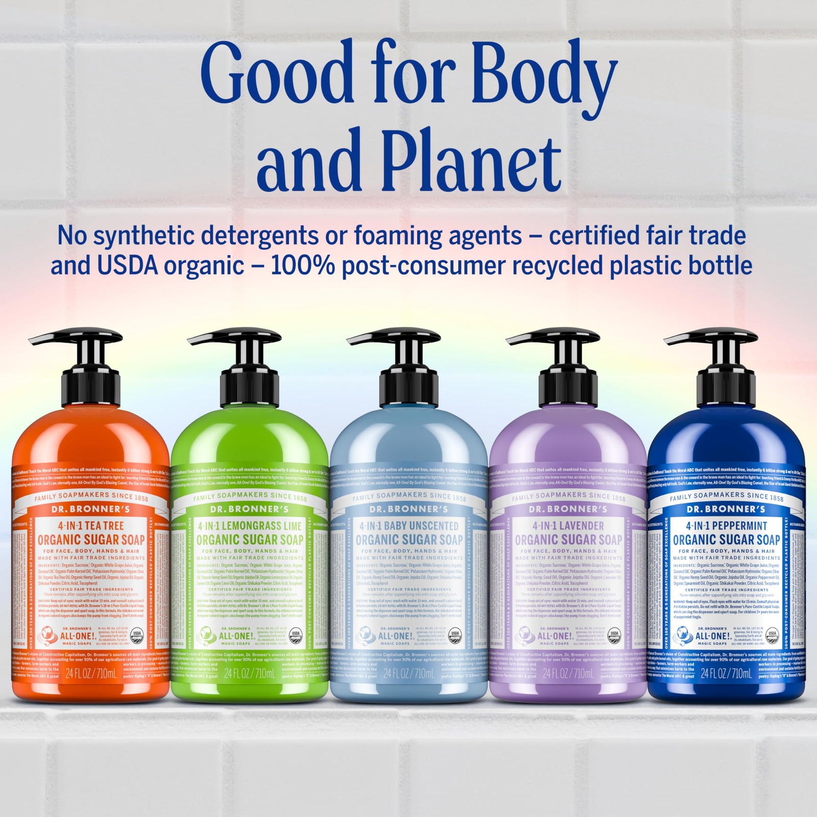 Dr. Bronner’s Organic Sugar Soap (Baby Unscented, 24 24 Fl Oz (Pack of 1)