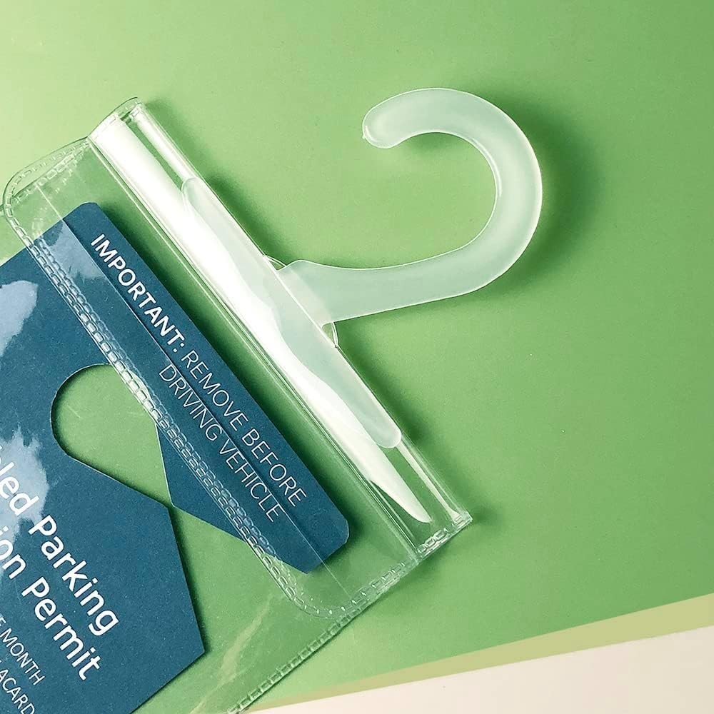 2x Handicap Placard Holder Disabled Parking Permit Protector Mirror Sleeve Hang