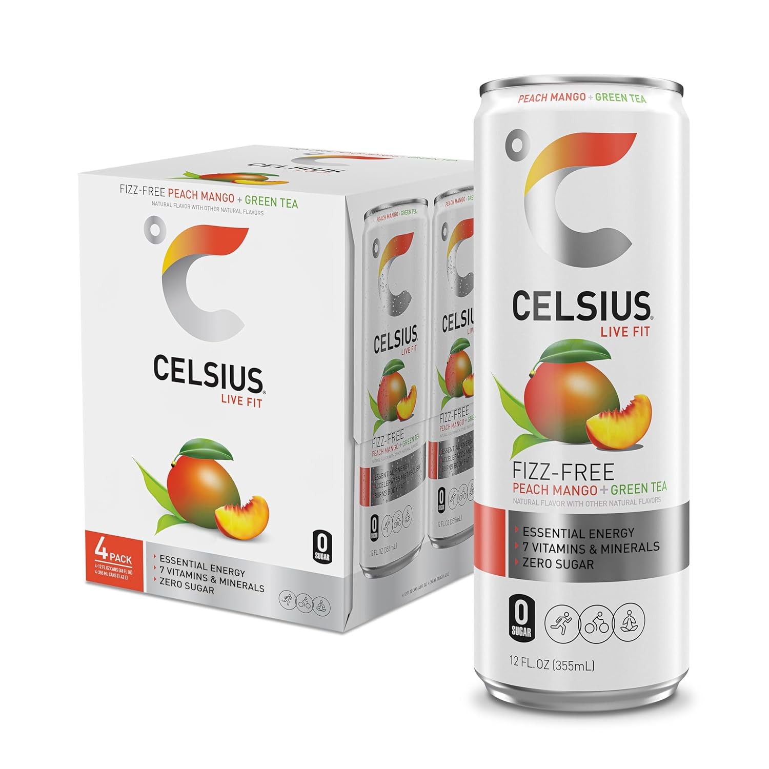 CELSIUS Sparkling, Sugar Free Energy Drink, 12 Fl Oz (Pack of 12)