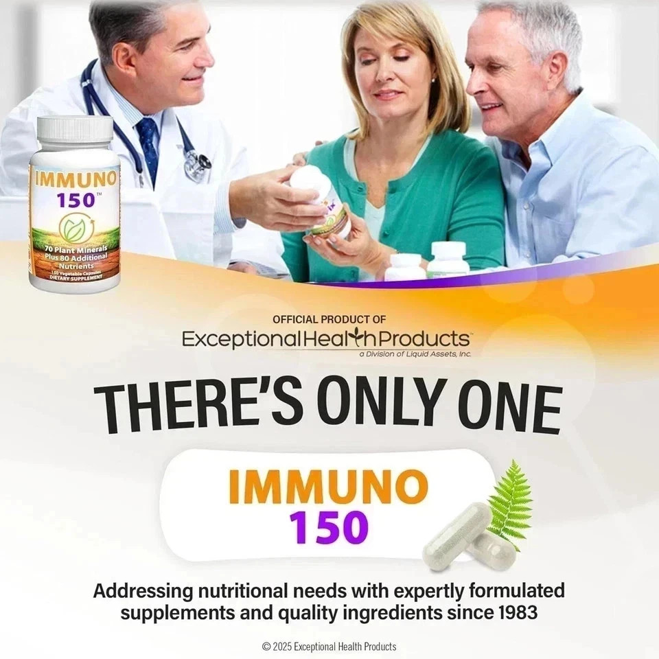 Immuno 150 Dietary Supplement | 70 Plant Minerals+80 Nutrients, 150 Veg Capsules