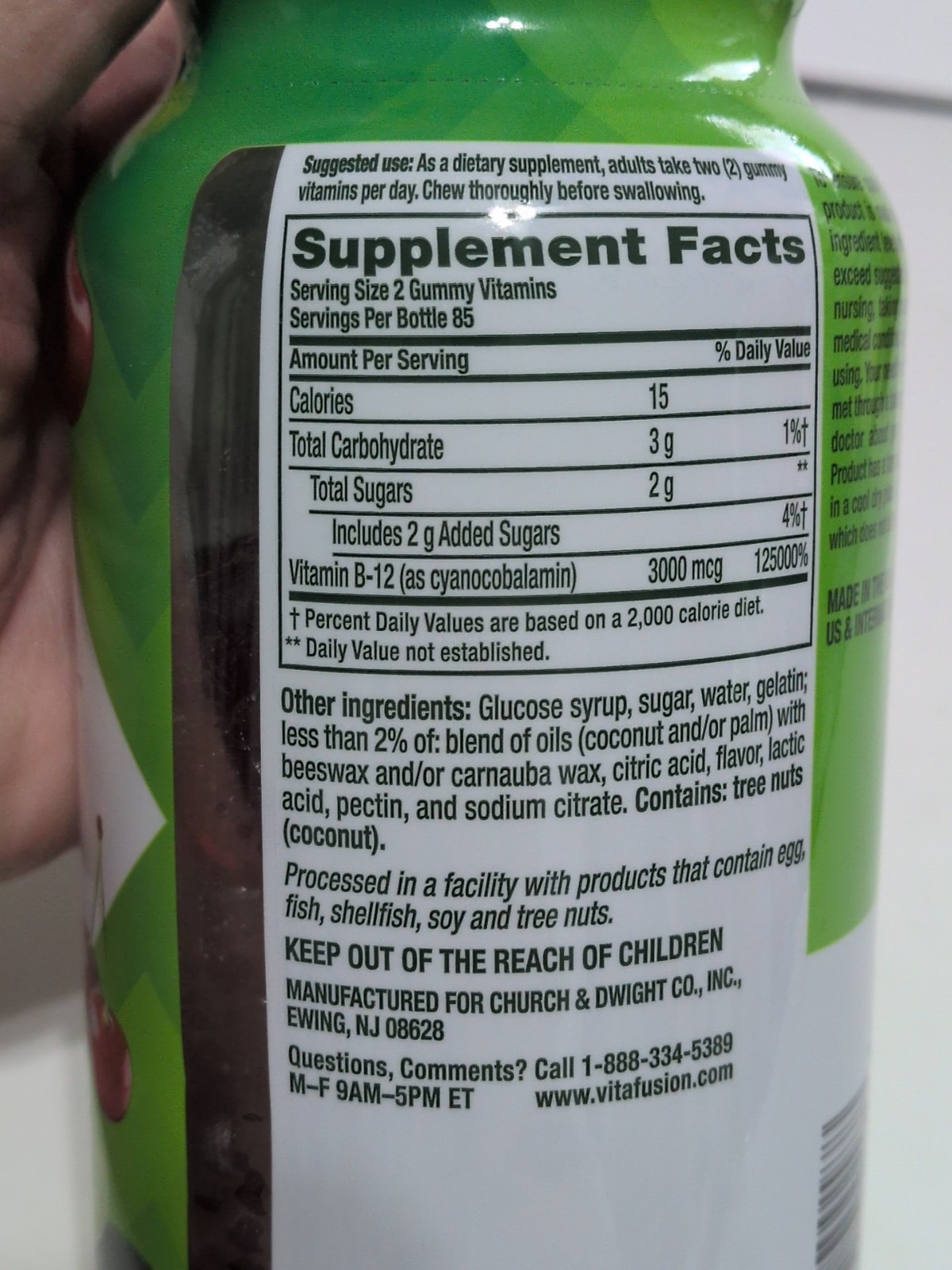 VITAFUSION Extra Strength Vitamin B12 Gummy 3000mcg Per Serving 2 Bottles NEW