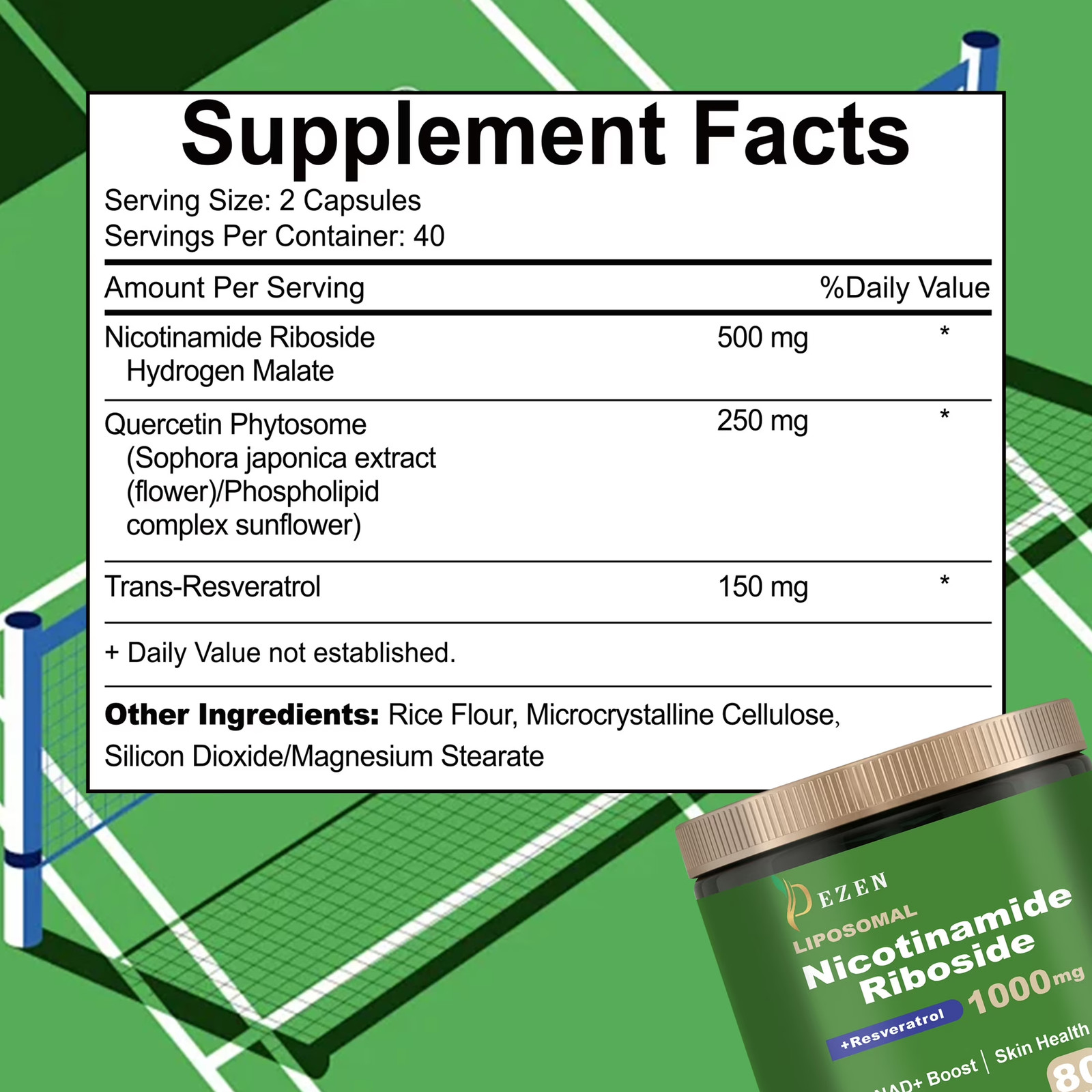 DEZEN NAD+ Supplement Alternative, Liposomal Nicotinamide Riboside/Resveratrol &