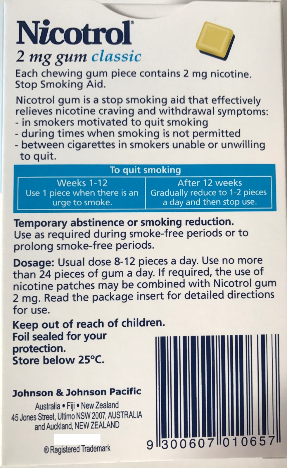 Nicotrol Nicotine Gum 2mg Classic. 12 Boxes of 105 Gums. Total 1260. Exp 10/2026