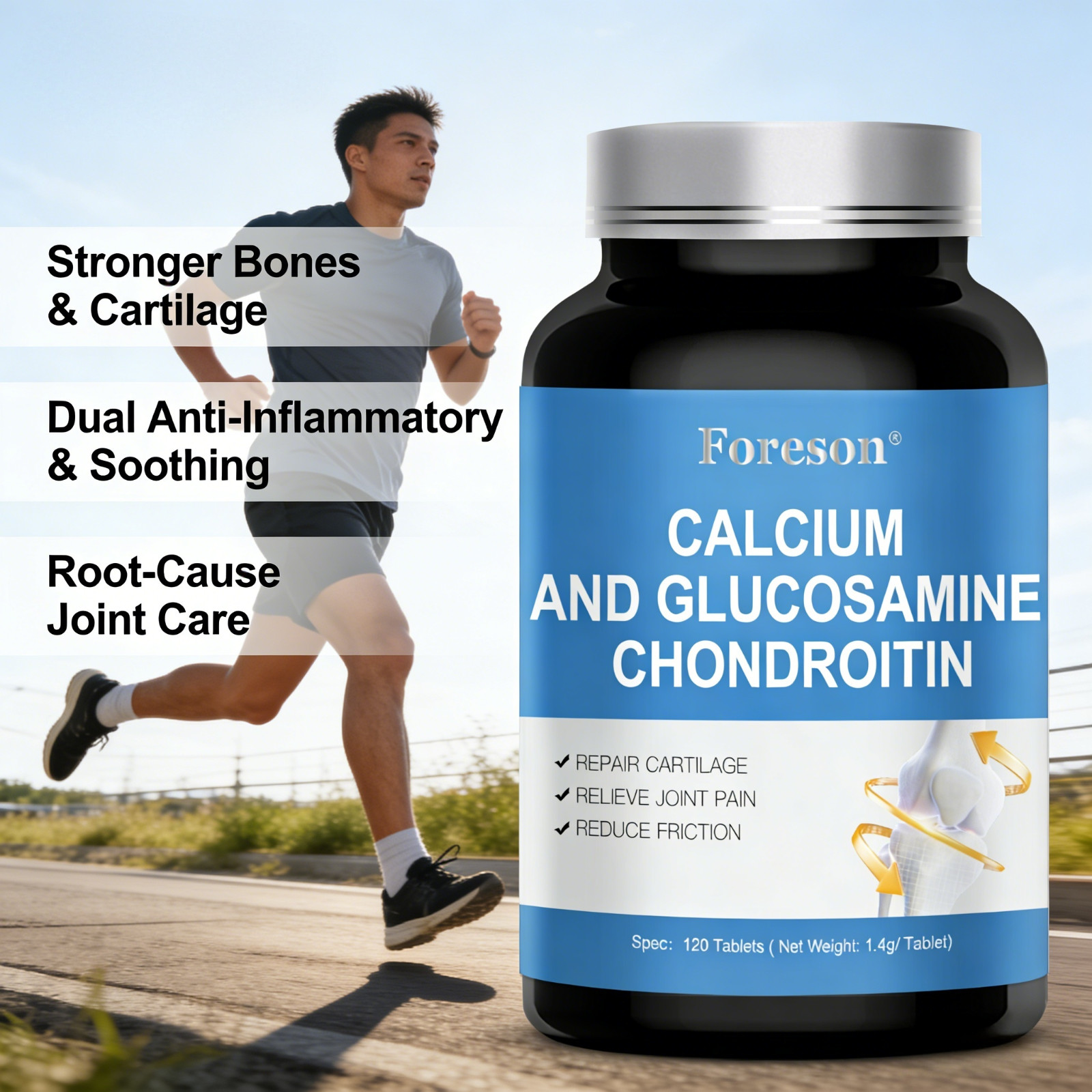 Foreson Glucosamine Chondroitin Joint Support Supplement For Bone Health Care