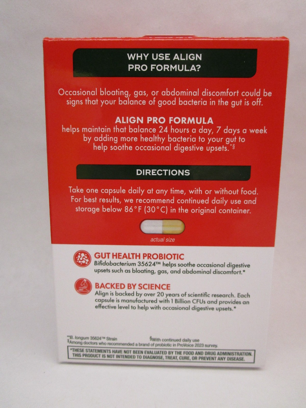 Align Probiotic Digestive Support Pro Formula 63 Ct. Capsules Expire 11/28