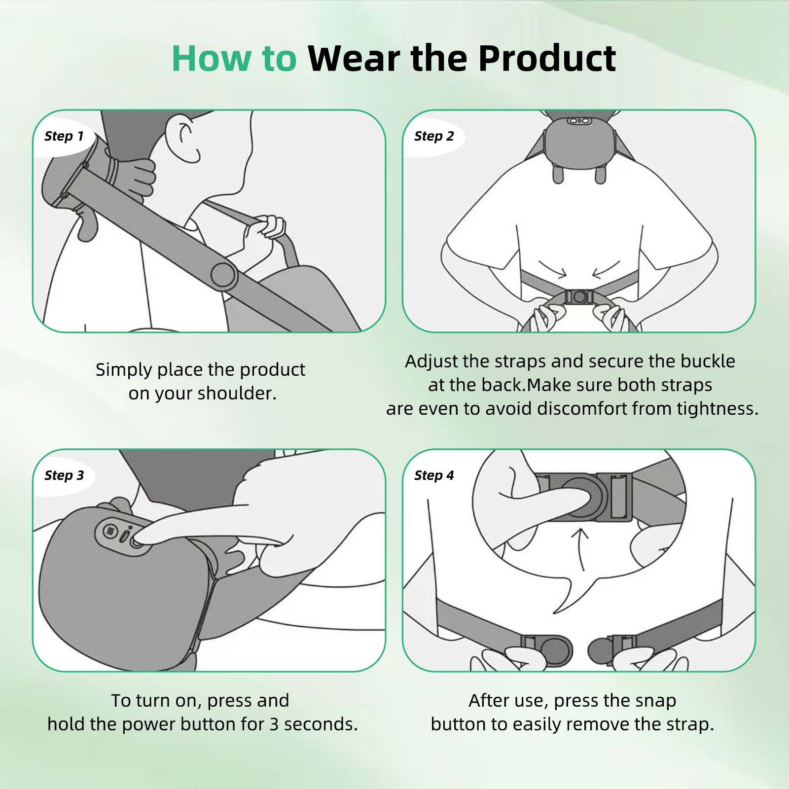 Wearable Neck Massager Designed for Daily Use w/ Quiet Shiatsu Soft Heat Relief
