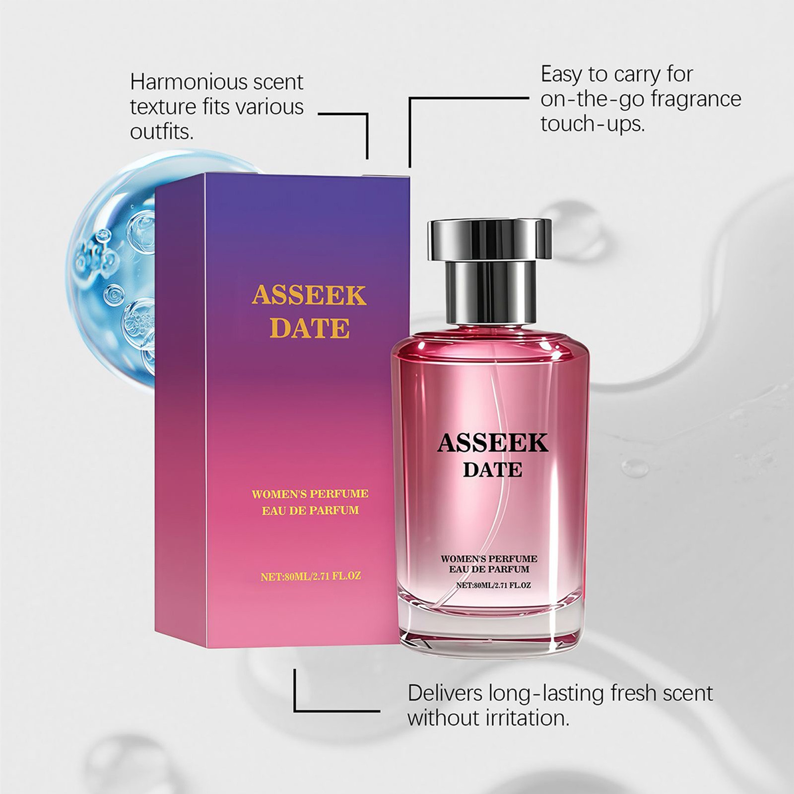 ASSEEK Women’s Perfume 80ml Floral Fruity Long-Lasting Perfume Mist Refreshing