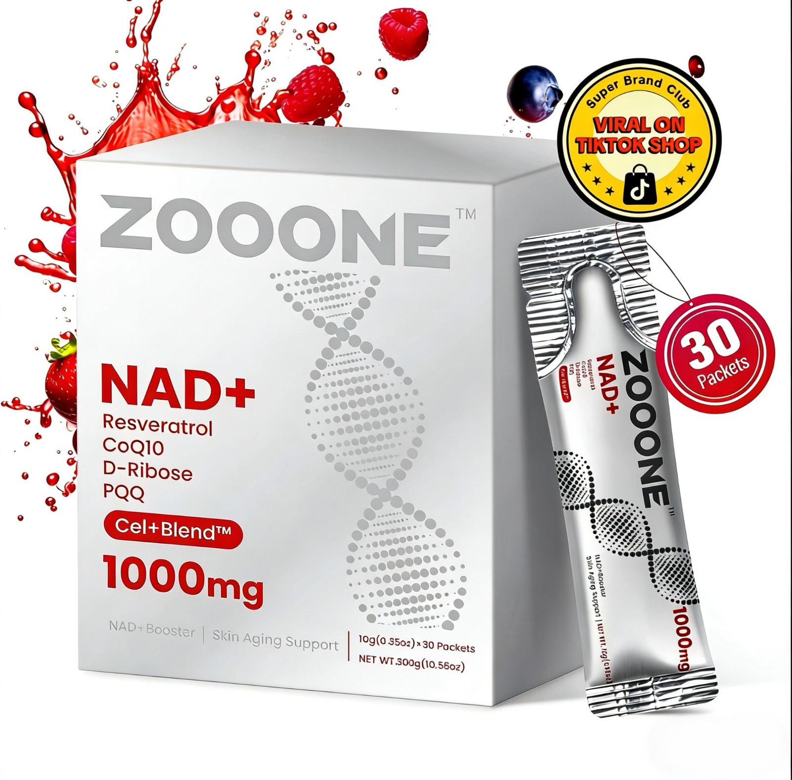 ZOOONE NAD Plus Supplement Cel Blend Cellular Repair Energy Booster Resveratrol