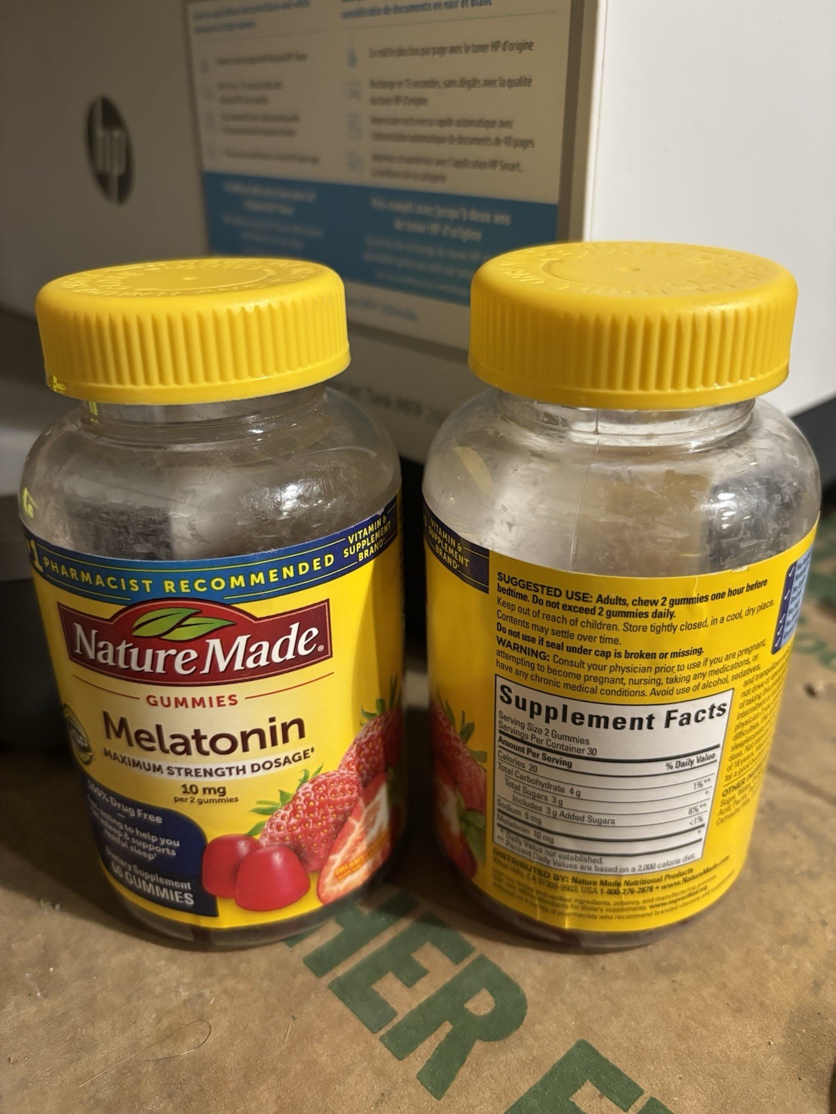 Nature Made Melatonin 10mg per serving Gummies, 60 Count, Red, Lot of 2