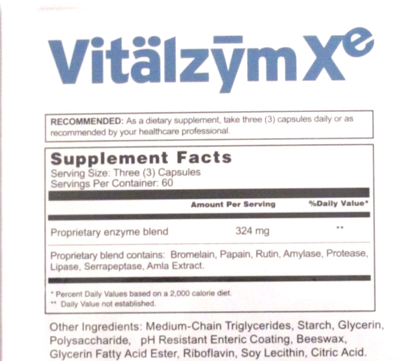 Vitalzym Xe Professional Enzyme Formula – 180 Caps – World Nutrition
