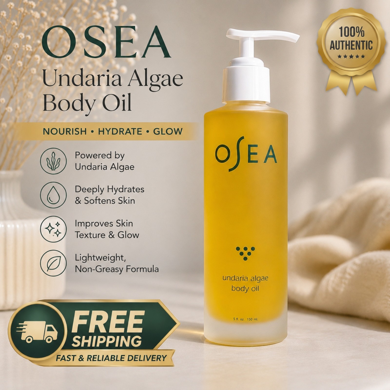 OSEA Undaria Algae Nourishing Body Oil Moisturizer 150ml New Sealed