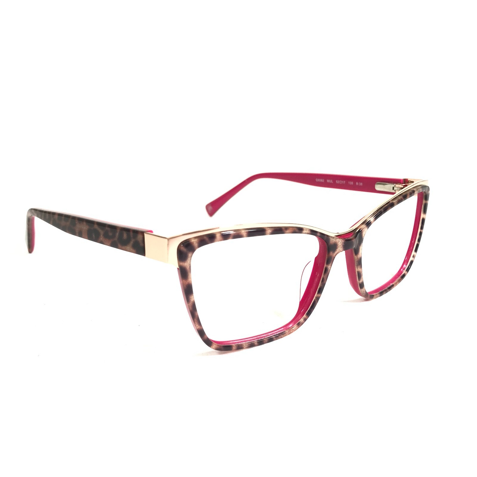 Gwen Stefani Eyeglasses Frames GX082 MUL Brown Tortoise Pink Cat Eye 52-17-135