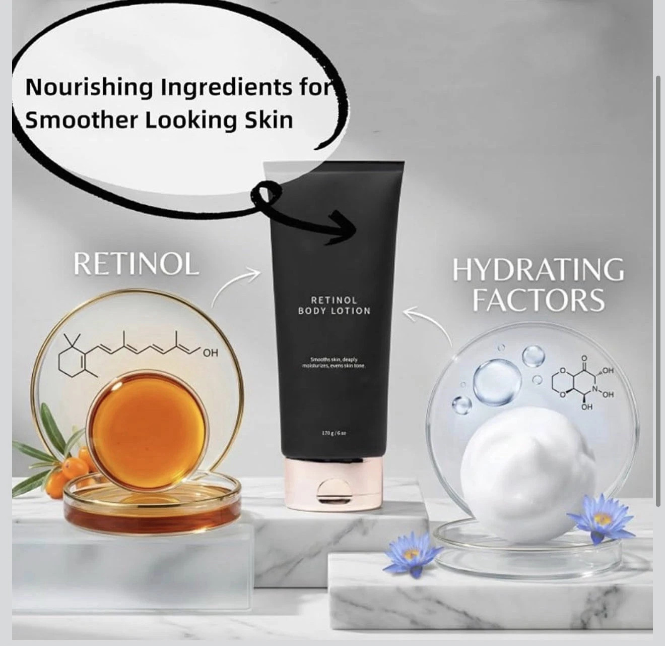 Retinol Anti Aging Body Lotion Firming Cream Crepey Skin Moisturizer 6oz 170g