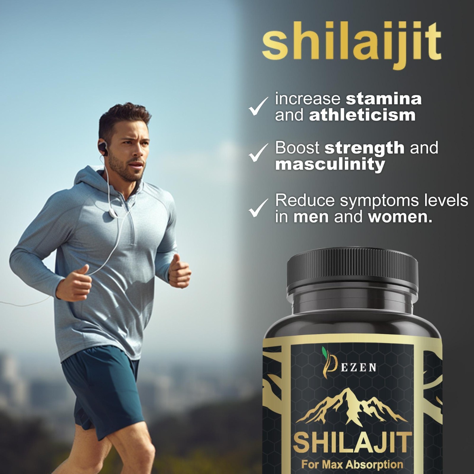 DEZEN Himalayan Shilajit & Krill Oil Softgel Combo with Omega 3, 60 Serving