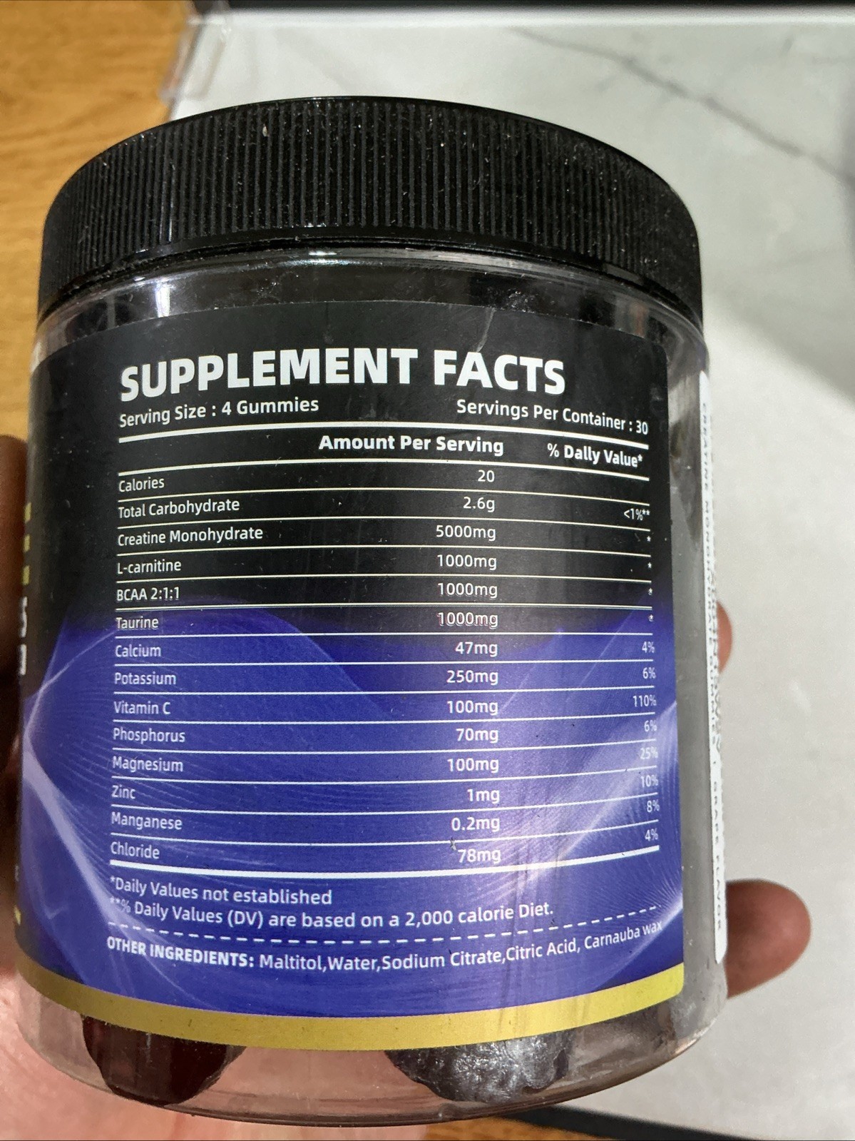 Creatine Monohydrate Gummies (2 PACK) 120ct Grape 5000mg Per Serving