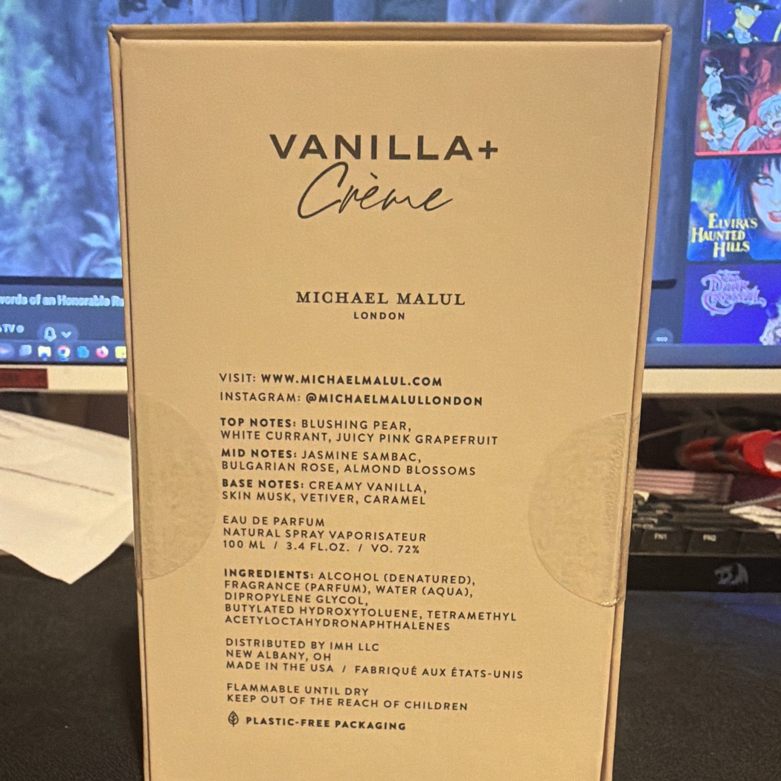 Michael Malul London Vanilla+ Crème Eau de Parfum Spray 3.4 fl oz Plastic-Free