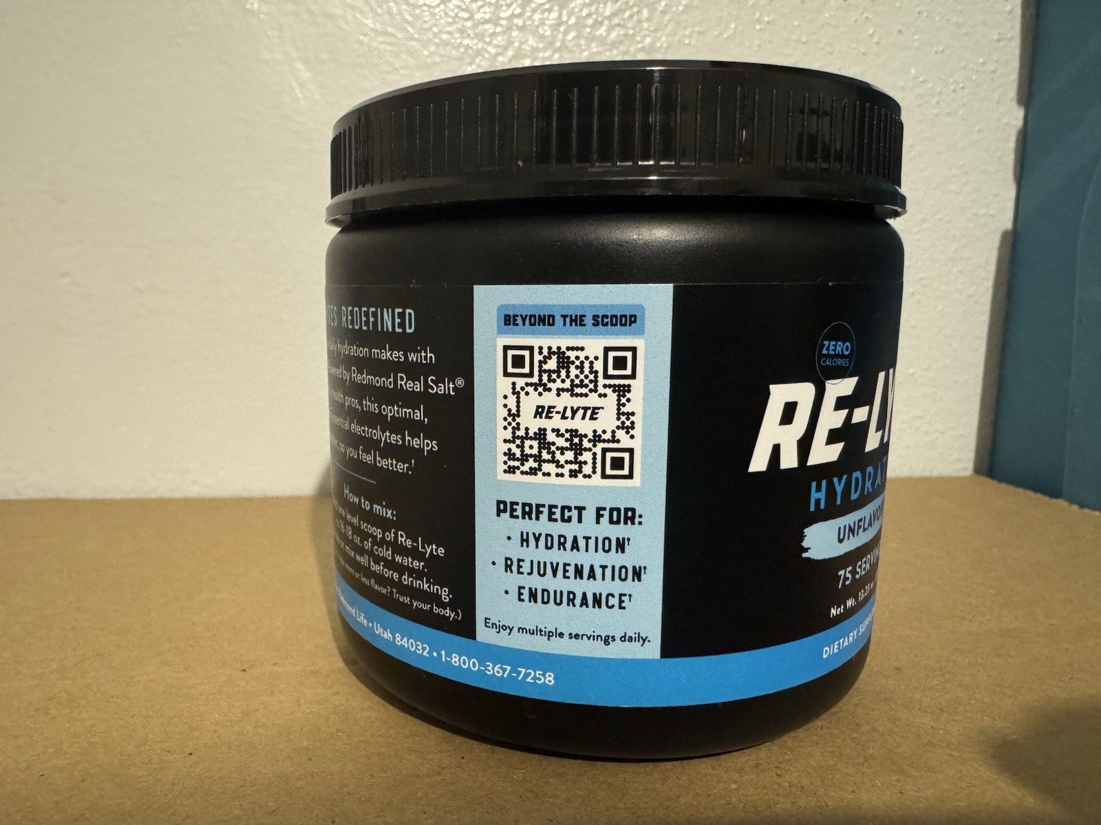 Redmond Re-Lyte Hydration Electrolyte Mix Unflavored 75 Servings BRAND NEW!