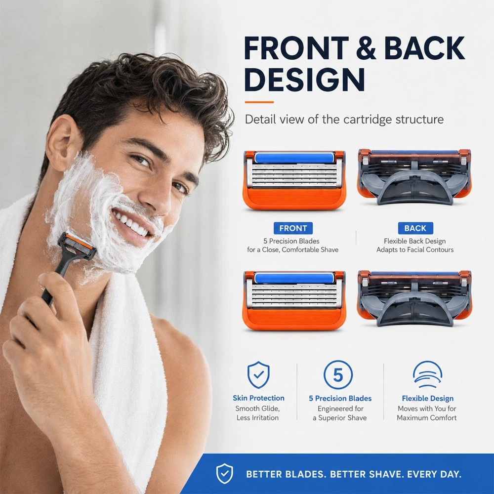 4~1000PCS Shaving Razor Blades Refills Compatible for GiIIette Fusion 5 Proglide