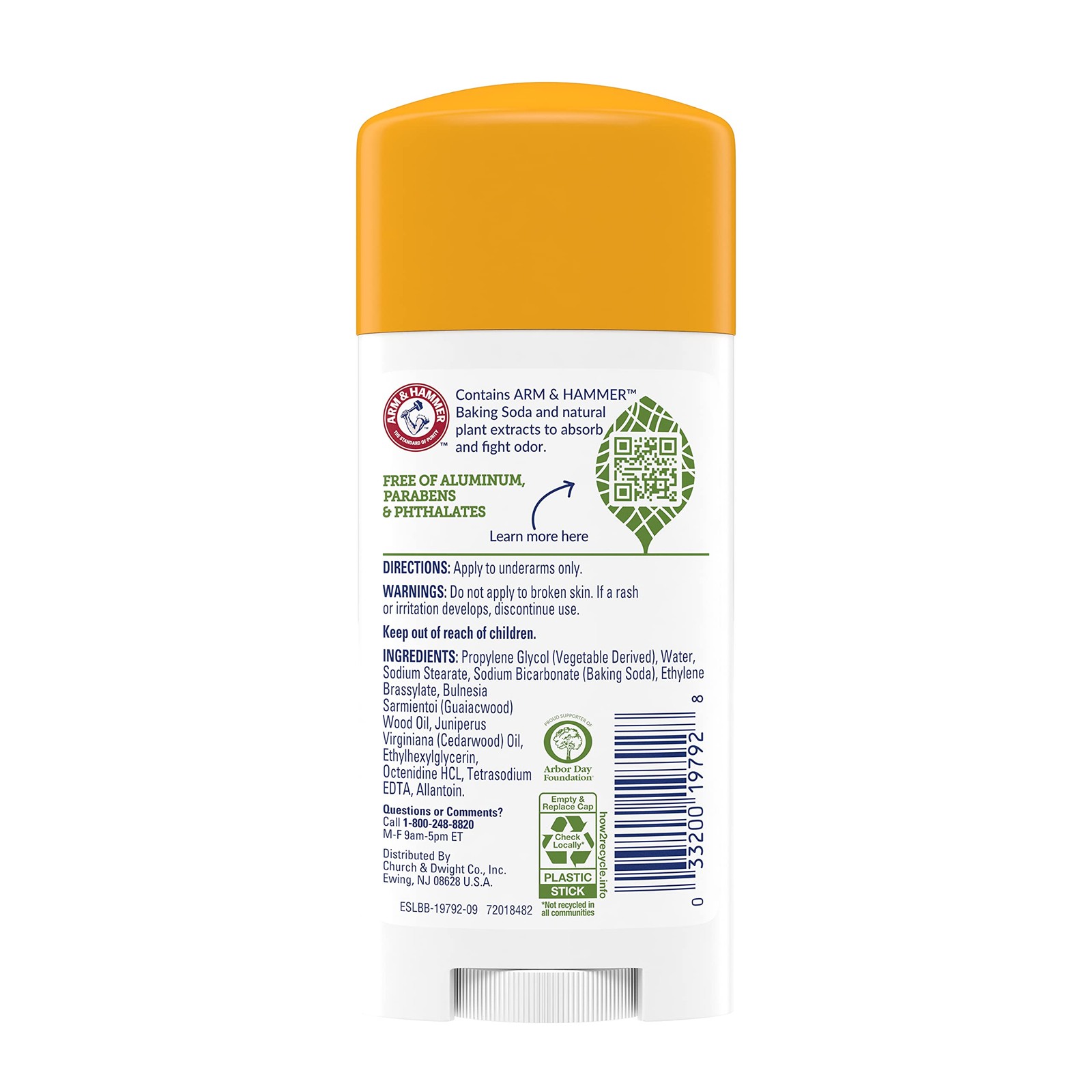 Arm & Hammer Essentials Solid Deodorant, 15 Ounce (Pack of 1), no