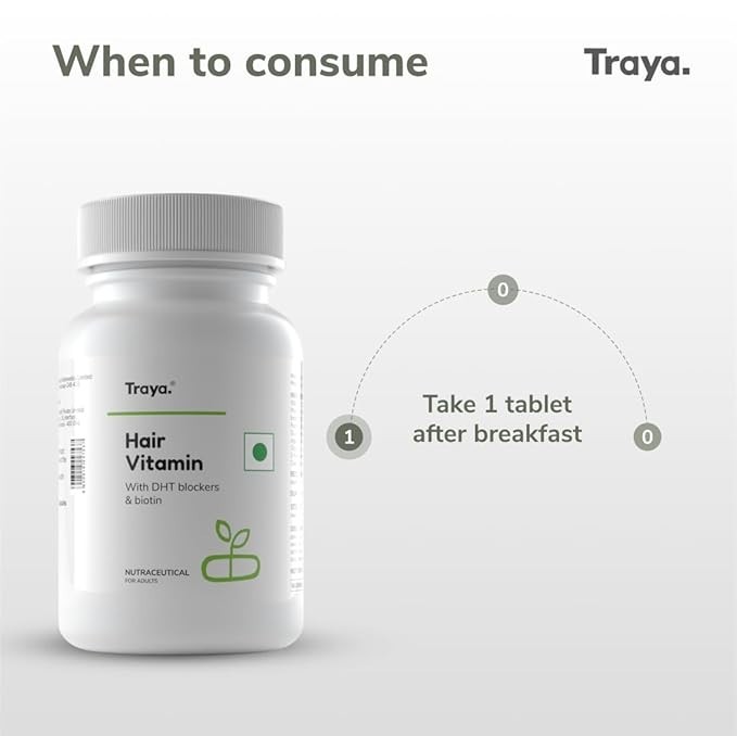 TRAYA hair vitamin with dht blockers & biotin 30capsules