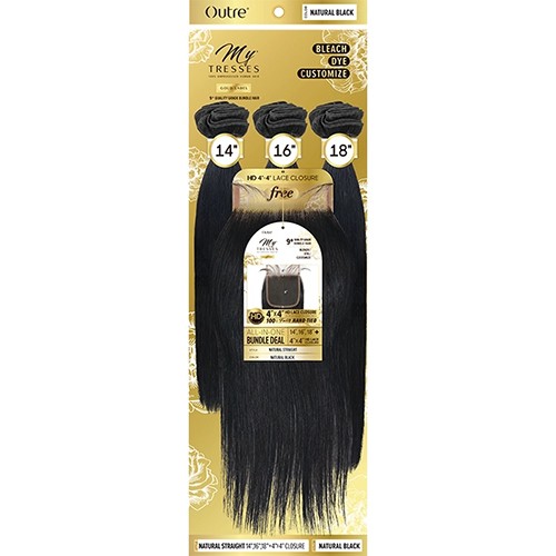 100% Human hair Mytresses Gold Label Natural Straight Closure