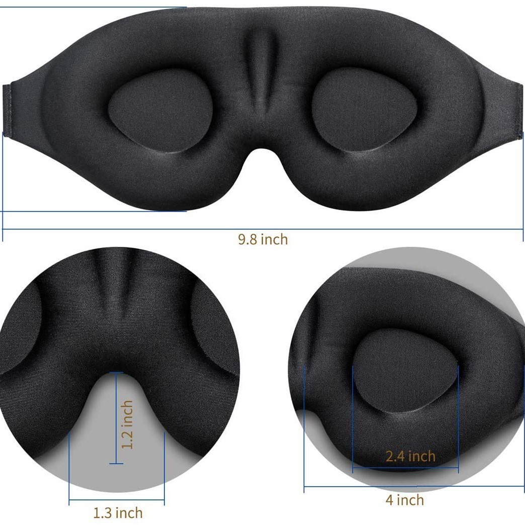 2pcs 3D Sleep Eye Mask for Travel Rest Relax Soft Pad Zero Eye Pressure Black US
