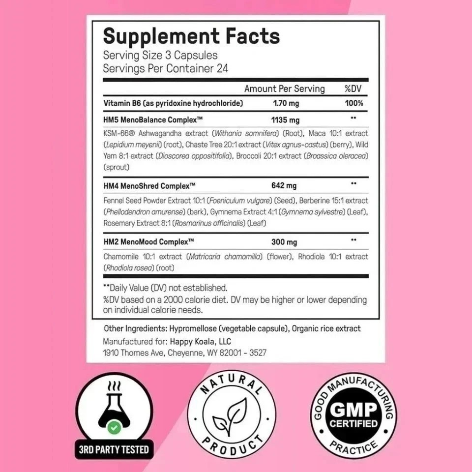 Happy Mammoth Hormone Harmony Natural Hormonal Support for Women 72 Capsules