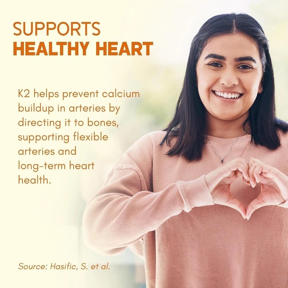 Vitamin D3 K2(MK-7) from Balchem, USA | For Bone Strength, Heart Health,Immunity