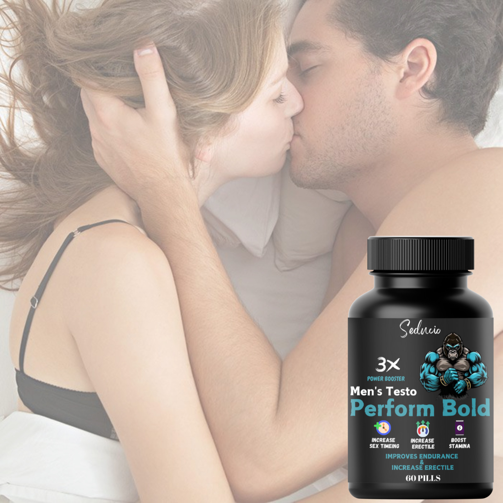 NEW . 60 Powerful Capsules . Works In 10 Minutes. 100% Money Back Guaranteed
