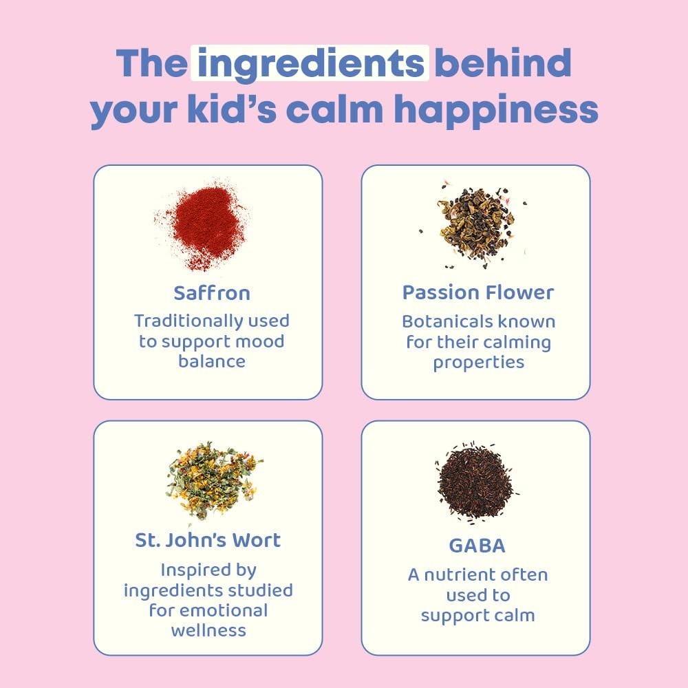 Saffron Gummies Mood Munchies for Kids 4+ Sugar Free Vegan Brain Support Extract