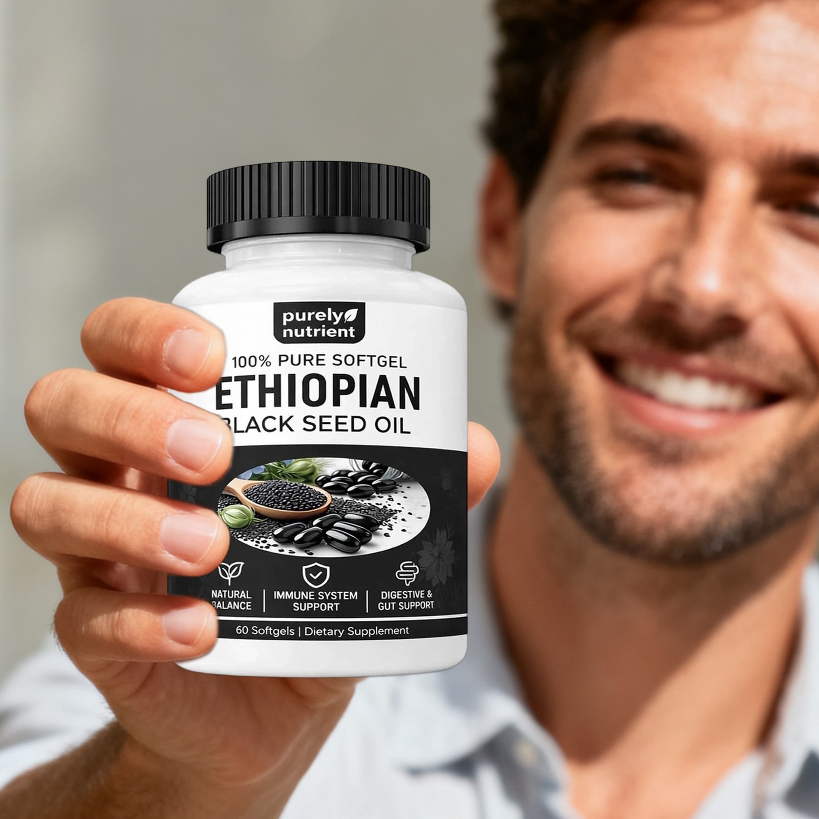 3 PACK Ethiopian Black Seed Oil Softgels |4.64% Thymoquinone |Gluten-Free