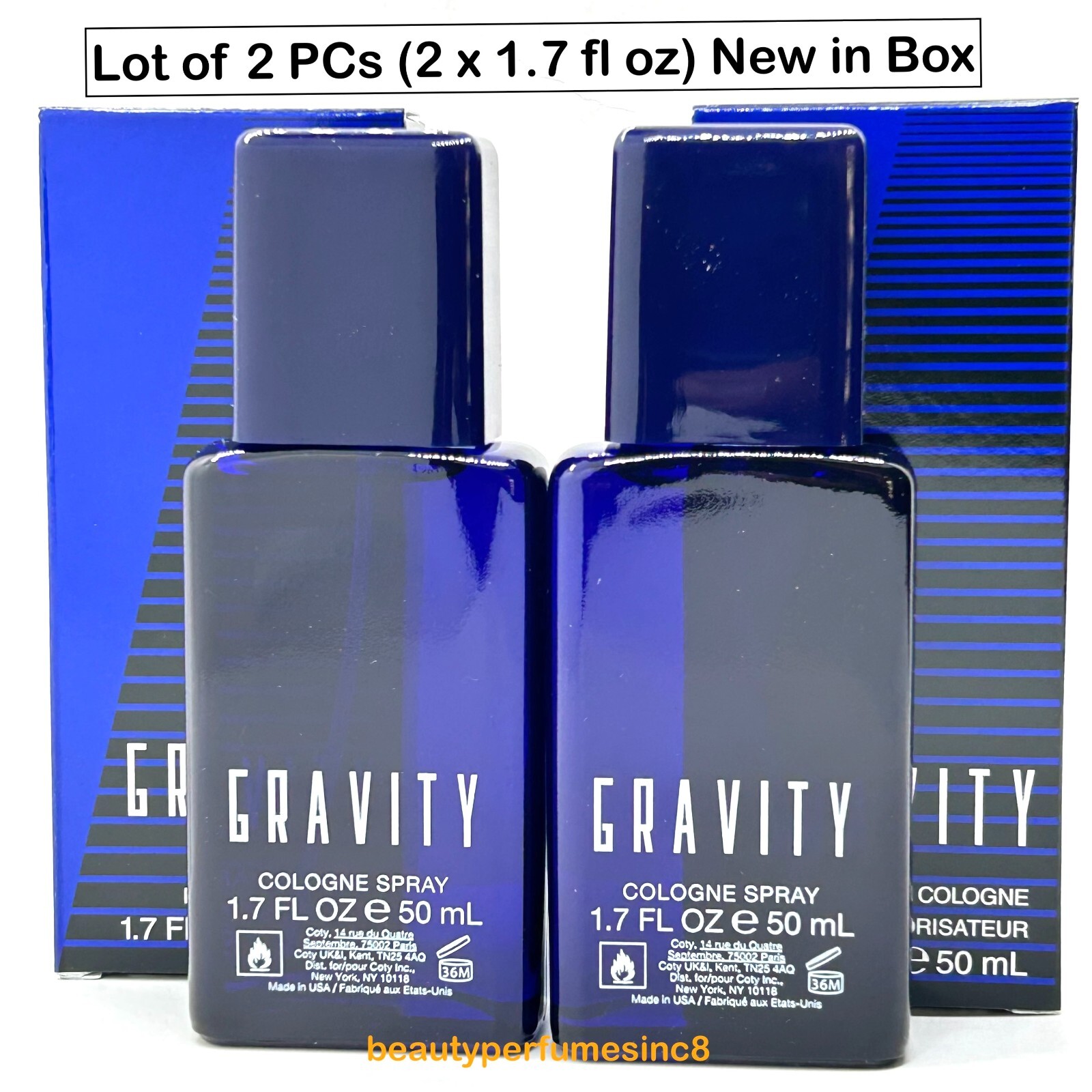 GRAVITY BY COTY 2 PCs – TWO 1.7 OZ COLOGNE SPRAY NEW IN BOX