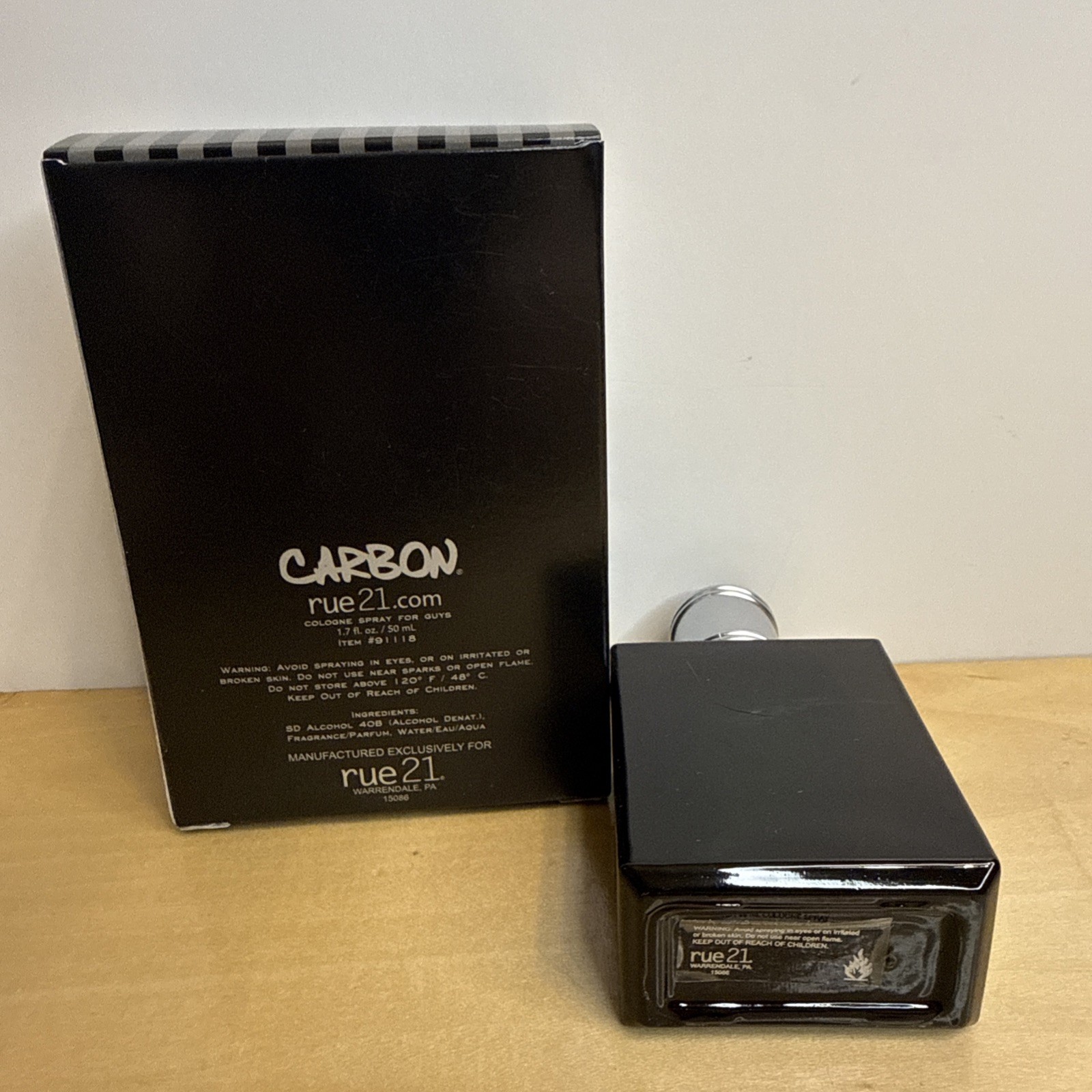 Rue21 Carbon CJ Black Cologne Spray For Men 1.7 Ounce New In Box