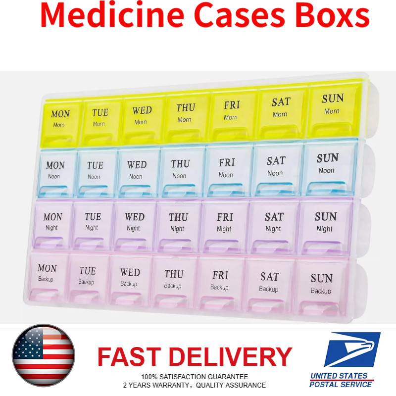 For Vitamins Extra Large Weekly Pill Organizer 2 Times A Day Medicine Cases Boxs