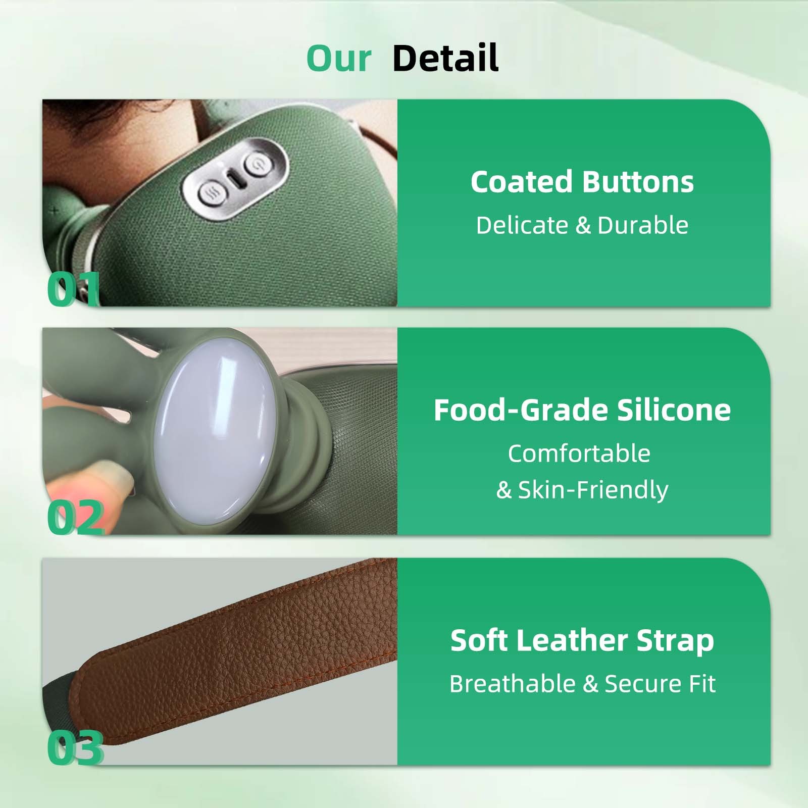Wearable Neck Massager Designed for Daily Use w/ Quiet Shiatsu Soft Heat Relief