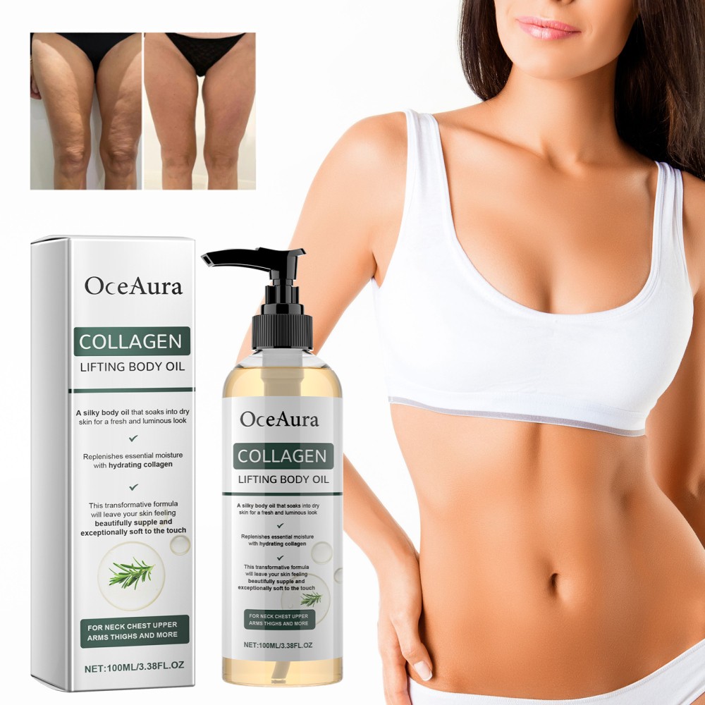 3X 100ml Collagen Firming Lifting Body Oil Skin Tightening Hydrating Massage Oil