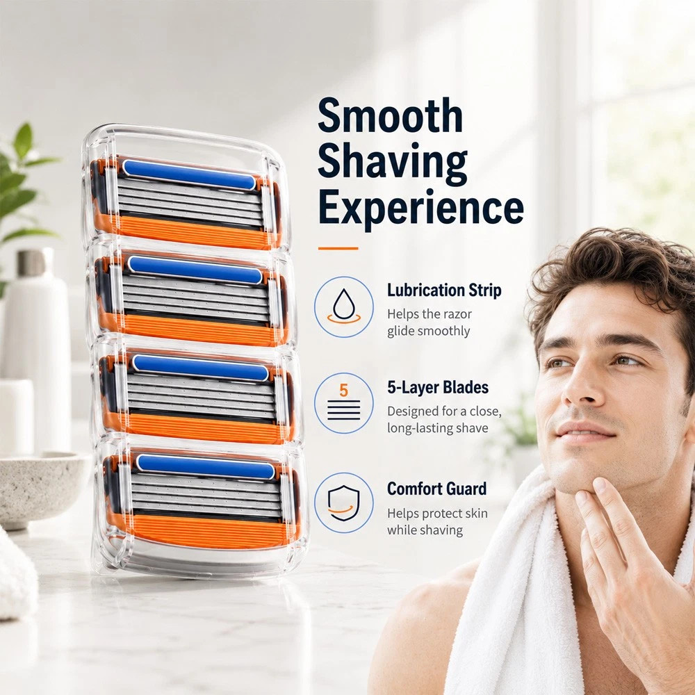 4~1000PCS Shaving Razor Blades Refills Compatible for GiIIette Fusion 5 Proglide